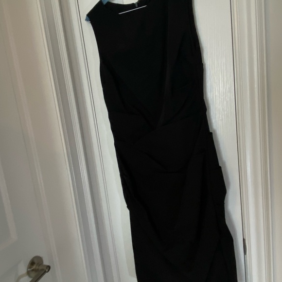 Nicole Miller Ruched Silk Black Dress - Picture 2 of 13